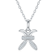 Round Moissanite Pisces Zodiac Pave Pendant Necklace in 925 Sterling Silver