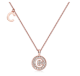 White Moissanite Pavé Initial C Circle Pendant Necklace in 925 Sterling Silver