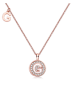 Round-Cut Moissanite Pavé Initial Medallion Necklace in 925 Sterling Silver