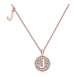Round-Cut Moissanite Pavé Initial Pendant Necklace in Rose Gold-Plated Silver