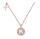 Round-Cut Moissanite Pavé Initial Medallion Necklace in 925 Sterling Silver