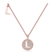Round Halo Moissanite Letter L Pendant Necklace in 925 Sterling Silver