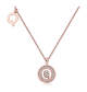 Round-Cut Moissanite Pavé Circle Initial Necklace in 925 Sterling Silver