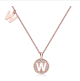 Round Pavé Moissanite Initial Medallion Necklace in 925 Sterling Silver