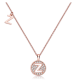 Round-Cut Moissanite Pavé Initial Medallion Necklace in 925 Sterling Silver