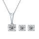 Round-Cut Moissanite Minimalist Square Stud Earrings in 925 Sterling Silver