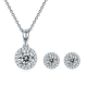Round-Cut Moissanite Halo Stud Earrings in 925 Sterling Silver