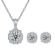 Round-Cut Moissanite Octagonal Halo Stud Earrings in 925 Sterling Silver