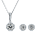 Round-Cut Moissanite Halo Stud Earrings in 925 Sterling Silver