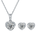 Round-Cut Moissanite Heart Halo Stud Earrings in 925 Sterling Silver