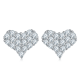Round-Cut Moissanite Heart Cluster Stud Earrings in 925 Sterling Silver