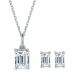 Emerald-Cut Moissanite Minimalist Solitaire Stud Earrings in 925 Sterling Silver