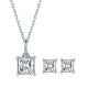 Princess-Cut Moissanite Classic Solitaire Stud Earrings in 925 Sterling Silver
