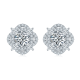 Round-Cut Moissanite Floral Halo Stud Earrings in 925 Sterling Silver