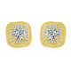 Round-Cut Moissanite Rope Halo Stud Earrings in 925 Sterling Silver