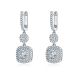 Round-Cut Moissanite Double Halo Drop Earrings in 925 Sterling Silver