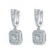Round-Cut Moissanite Double Halo Huggie Drop Earrings in 925 Sterling Silver