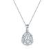 Pear-Cut Moissanite Vintage Halo Pendant Necklace in 925 Sterling Silver