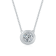 Round-Cut Moissanite Bezel Solitaire Pendant Necklace in 925 Sterling Silver