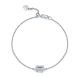 Emerald-Cut Moissanite Minimalist Bezel Station Bracelet in 925 Sterling Silver