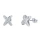 Round-Cut Moissanite Crisscross Pave Stud Earrings in 925 Sterling Silver