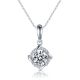 Round-Cut Moissanite Twisted Halo Pendant Necklace in 925 Sterling Silver