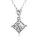 Princess-Cut Moissanite Drop Pendant Necklace in 925 Sterling Silver