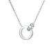 Moissanite Pave Interlocking Circle Pendant Necklace in 925 Sterling Silver