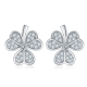 Round-Cut Moissanite Clover Cluster Stud Earrings in 925 Sterling Silver