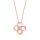 Round-Cut Moissanite Four-Leaf Clover Pendant Necklace in 925 Sterling Silver