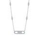 Round Moissanite Pavé Open-Bar Station Necklace in 925 Sterling Silver