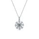 Round-Cut Moissanite Windmill Floral Pendant Necklace in 925 Sterling Silver