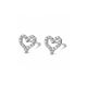 Round-Cut Moissanite Pave Open Heart Stud Earrings in 925 Sterling Silver