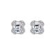 Asscher-Cut Moissanite Square Halo Stud Earrings in 925 Sterling Silver