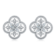 Round-Cut Moissanite Quatrefoil Vintage Stud Earrings in 925 Sterling Silver