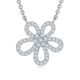 Round-Cut Moissanite Open Petal Floral Pendant Necklace in 925 Sterling Silver