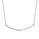 Round-Cut Moissanite Curved Smile Bar Necklace in 925 Sterling Silver