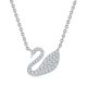 Round-Cut Moissanite Swan Pave Pendant Necklace in 925 Sterling Silver