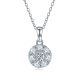 Round-Cut Moissanite Floral Cluster Pendant Necklace in 925 Sterling Silver