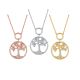 Round Moissanite Tree of Life Circle Pendant Necklace in 925 Sterling Silver