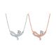 Pear-Cut Moissanite Pavé Butterfly Bow Necklace in 925 Sterling Silver