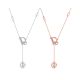 Round-Cut Moissanite D Initial Lariat Necklace in 925 Sterling Silver