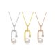 Round Freshwater Pearl Minimalist Drop Necklace with Moissanite Accent