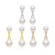 Natural Freshwater Pearl X-Crossover Drop Earrings in 925 Sterling Silver