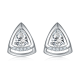 Pear-Cut Moissanite Geometric Open Triangle Stud Earrings in 925 Sterling Silver