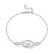 Round Freshwater Pearl Infinity Pave Bracelet in 925 Sterling Silver