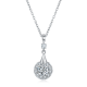 Round-Cut Moissanite and Created Gemstone Floral Halo Pendant Necklace