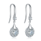 Round-Cut Moissanite and Gemstone Floral Dangle Earrings in 925 Sterling Silver