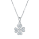 Round-Cut Moissanite Four-Leaf Clover Pendant Necklace in 925 Sterling Silver