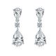 Pear-Cut Moissanite Three-Stone Drop Earrings in 925 Sterling Silver